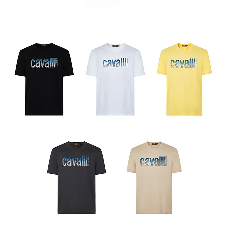 صيف جديد عالي الجودة مطبوعة قصيرة الأكمام تي شيرت الرجال القطن الخالص ضوء فاخر الجولة الرقبة تي شيرت العصرية الفاخرة #1