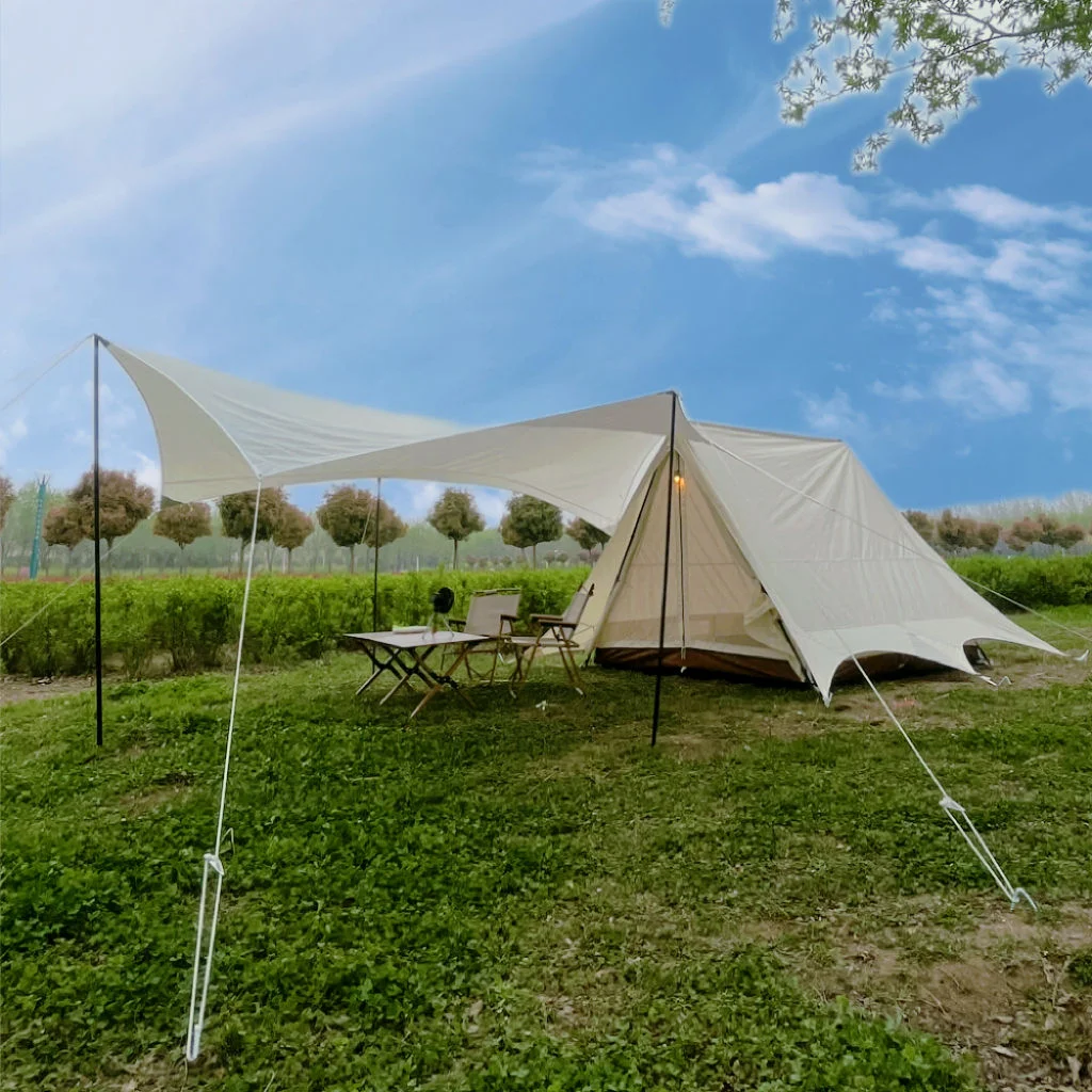 Four-Season One-Bedroom 1500-2000mm Waterproof Pyramid Cotton Tent for Outdoor Family Camping