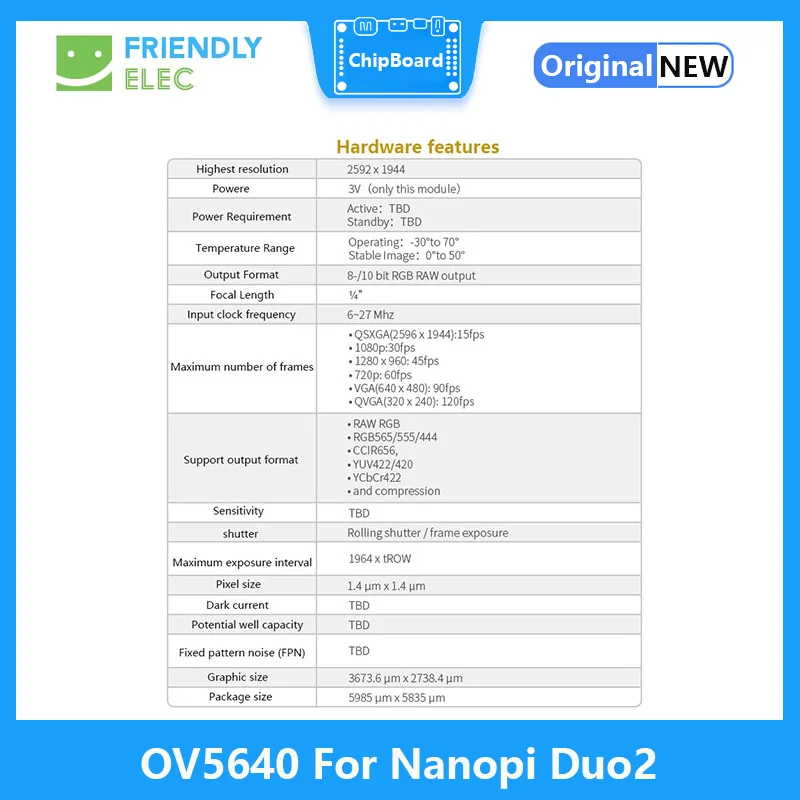 FriendlyELEC OV5640 500 Вт мегапиксельная HD камера, поддержка Nanopi Duo2