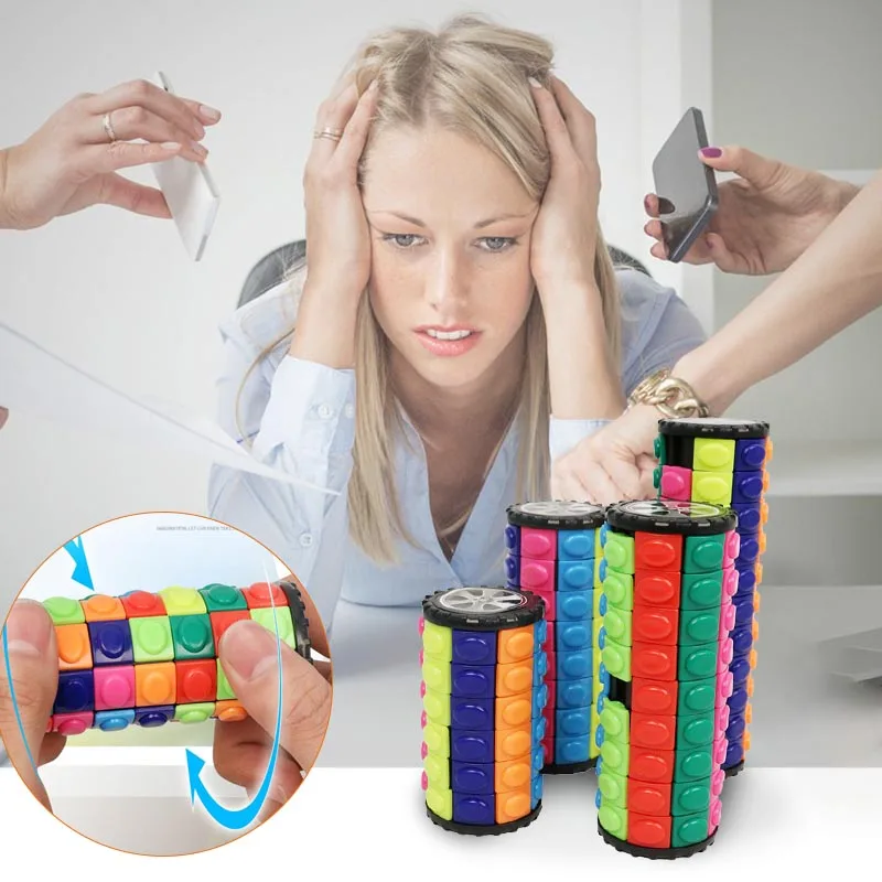 

Magic Cube Stress Reliever Three-dimensional Toys Tower Rubix Cube Intellectual Fidget Toys Speed Cubes Infinity Cube Desk Toys