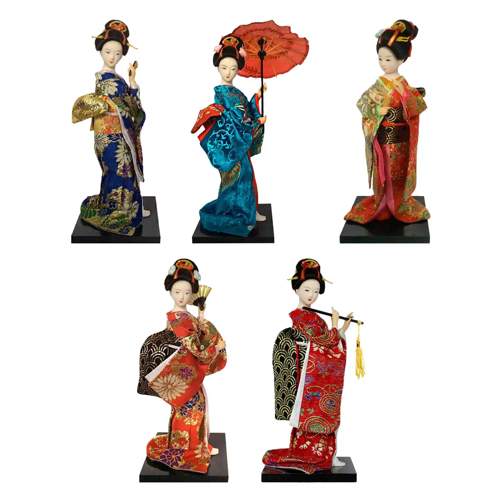 Miniaturas de estatua asiática, Kimono étnico japonés de Geisha, muñeco coleccionable para escritorio, estante de sala de estar, entrada y dormitorio