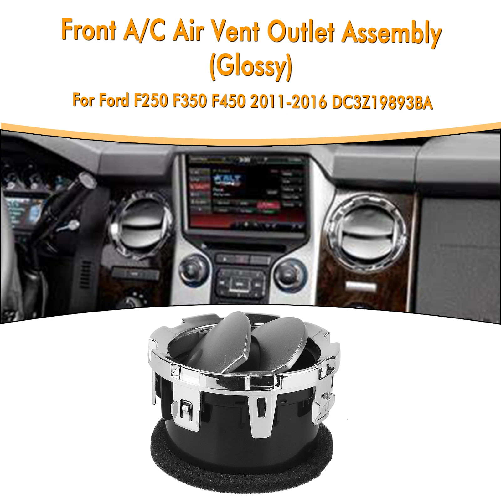 Untuk Ford F250 F350 F450 2011-2016 Console konsol tengah dasbor Interior A/C penutup Outlet AC ventilasi udara