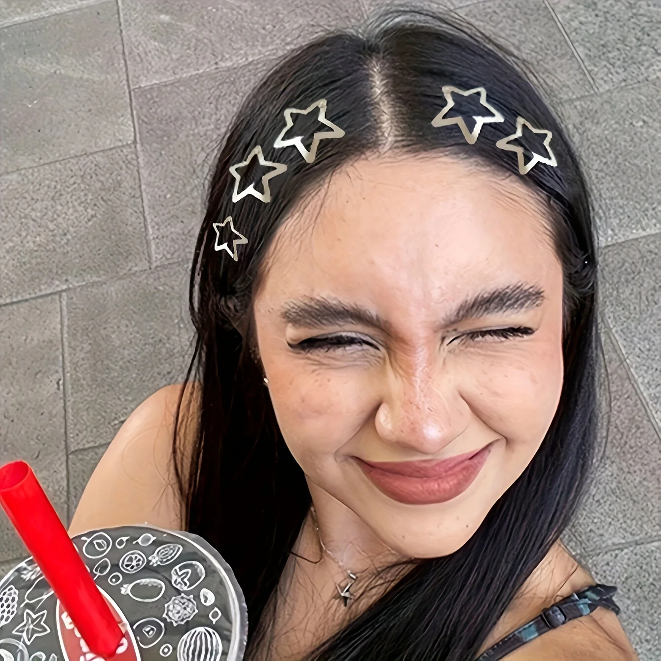 10PCS Star-Shaped Hair Clips Y2K Silver Star Hair Clips for Girls Metal Snap Clip Hairpins Barrettes Hair Grip Jewel Hair Access