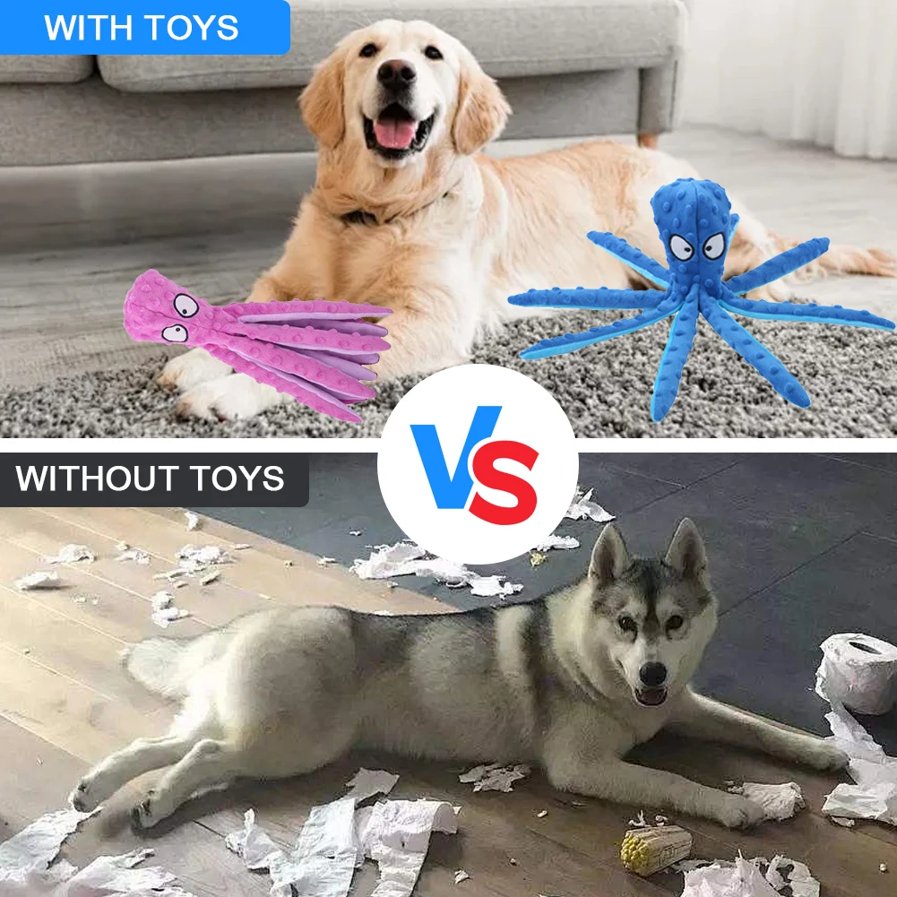 Вокальные игрушки для собак с осьминогом, плюшевая игрушка для собак, игрушка-головоломка в виде ракушки осьминога, ненабивная мягкая плюшевая игрушка, игрушка для чистки зубов домашних животных, жевательная игрушка