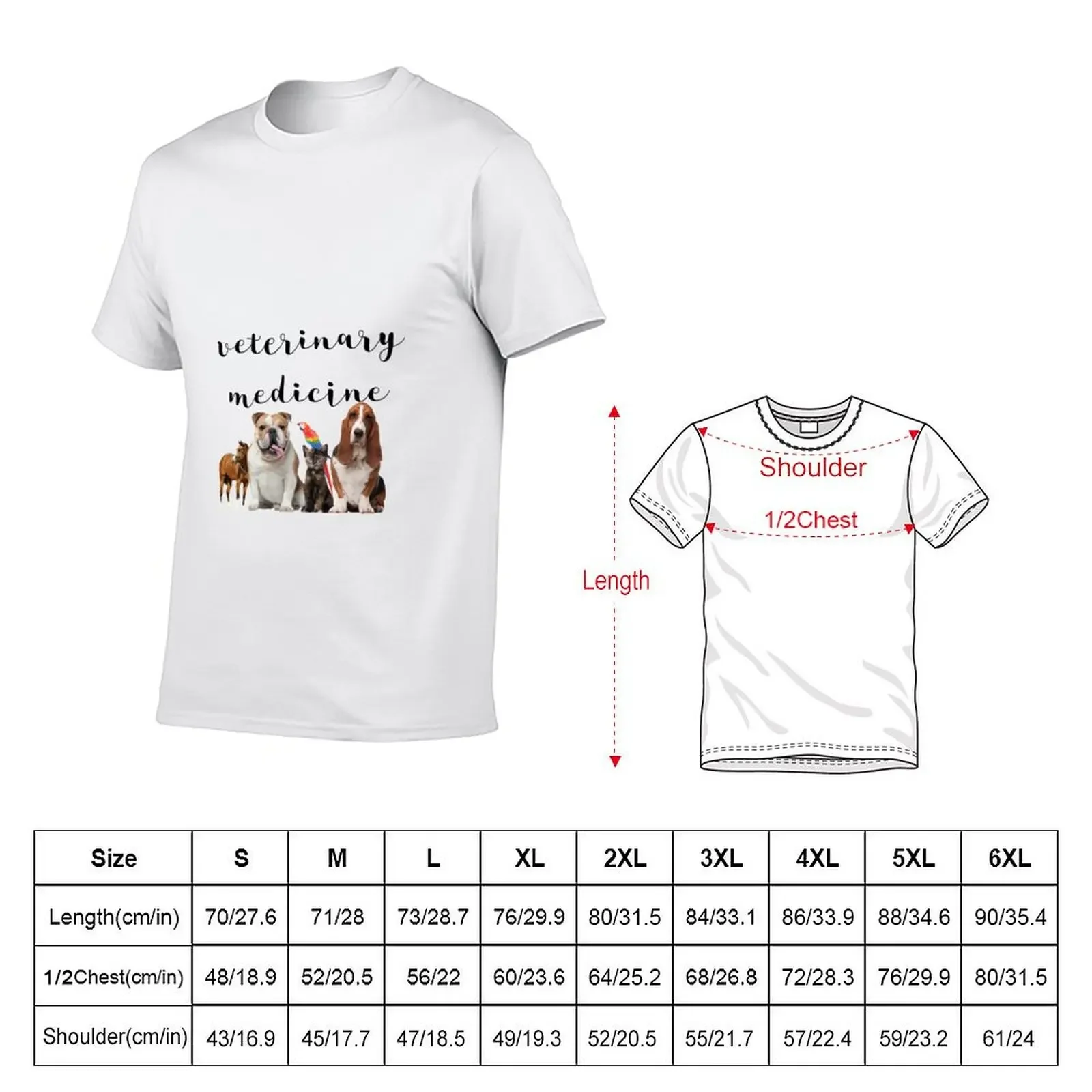 Veterinary medicine color animals T-Shirt graphics custom t shirt graphic t shirt vintage t shirts men