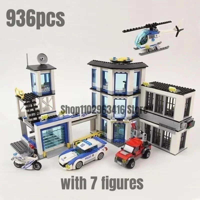 936pcs PoliceStation Building Blocks Model Fit 60141 Brick Out of print Toys for Children Christmas Gifts