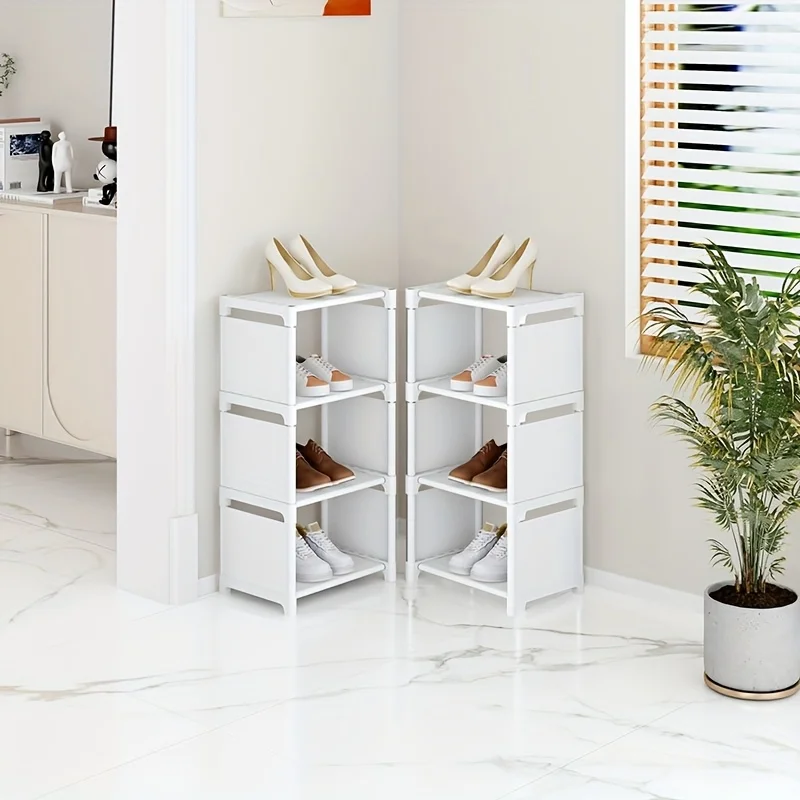 Platzsparendes 4/6/8-stöckiges Metall-Schuhregal, Staubdichtes Praktisches Organizer-Design für Eingangsbereich, Schlafzimmer, Wohnheim, Tägliche Haushaltsaufbewahrung
