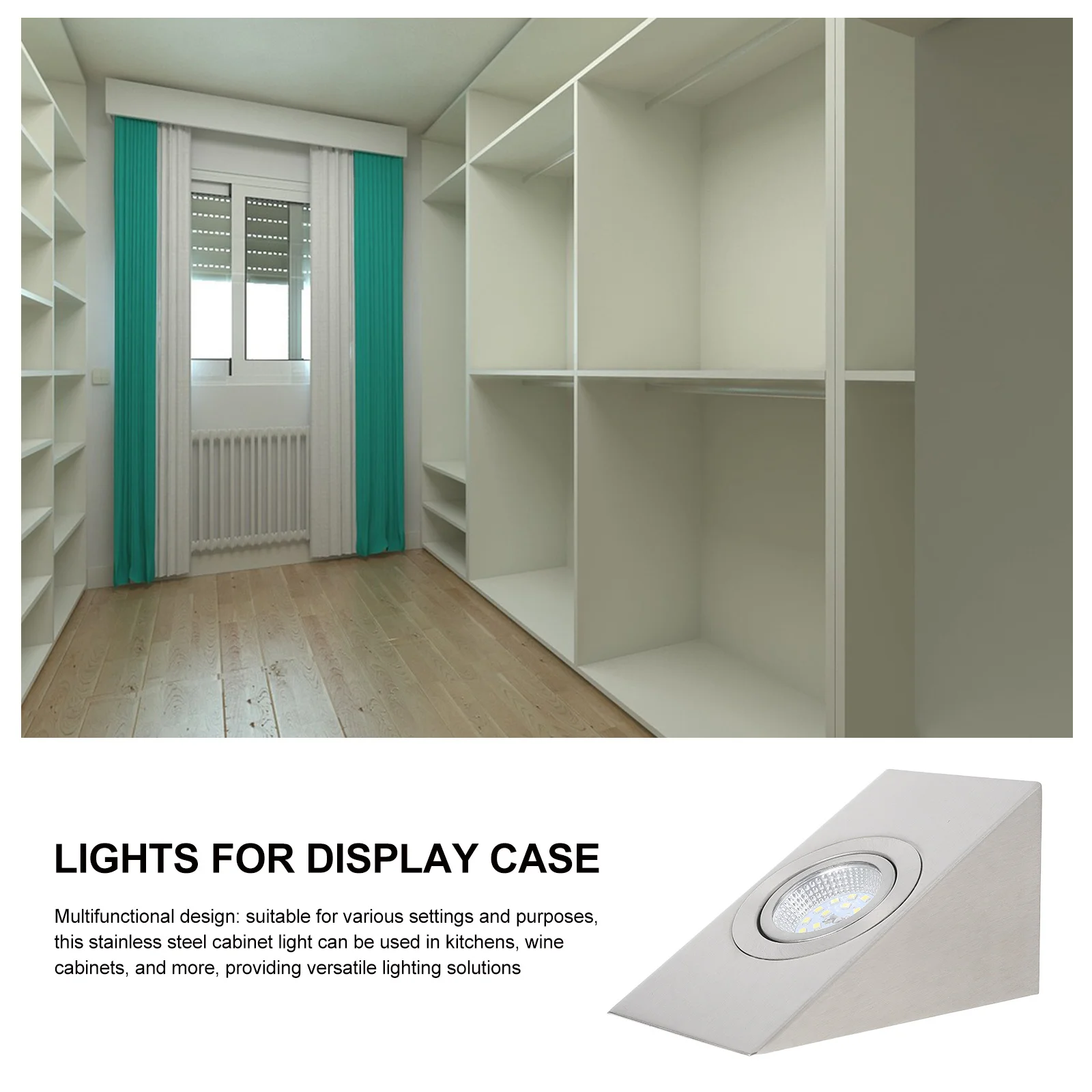 

Stainless Steel Recessed LED Cabinet Light Bright White Easy Install for Kitchen Wine Cabinet Lighting Home Office