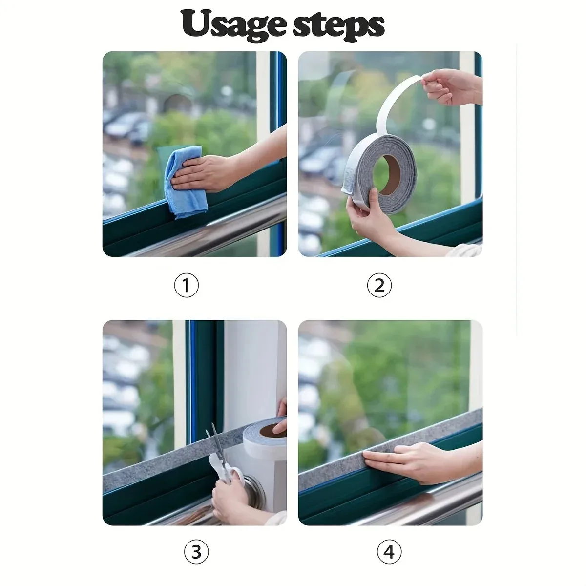 1pc 2/4m Self-Adhesive Sealing Strip Thickened Door Window Water Absorbing Keep Dry Condensation Prevention Wall Protection ﻿