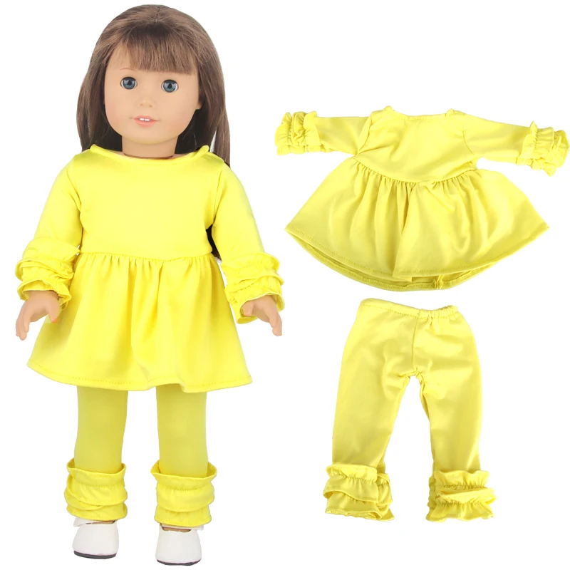 Ensemble de troncs à beurre jaune pour bébé nouveau-né, chemise et pantalon, chaussures de natation, cercle, cintres, lunettes de soleil, américain, 18 ", 43cm, fille OG