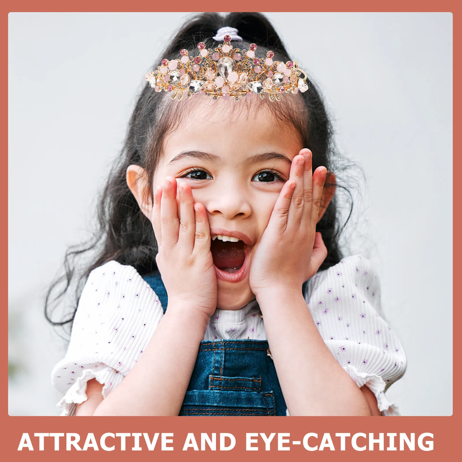 

1Pcs Kids Crown Headdress Premium Lightweight Comfortable Crystal Embellished Girls Crown Hair Band for Birthday Wedding Party