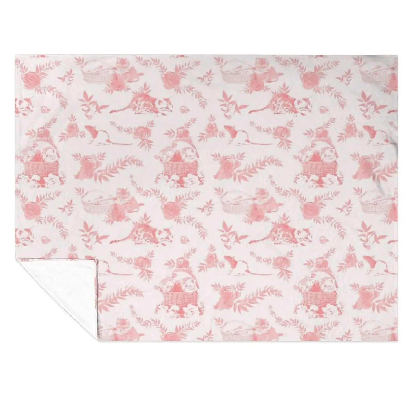 

Red Toile de Jouy Throw Blanket Decorative Sofas Retros Multi-Purpose Thermal Blankets