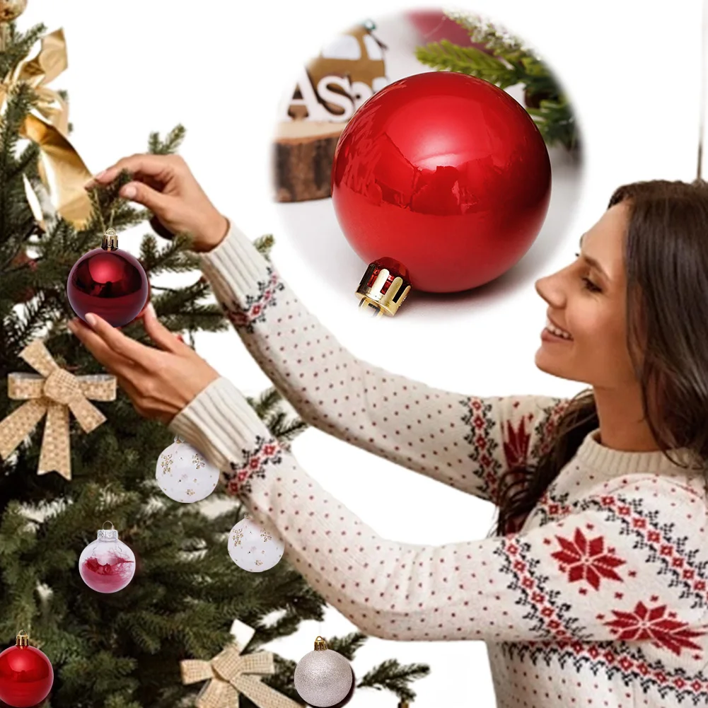 30 قطعة 6 سنتيمتر كرات عيد الميلاد شاتيربروف شجرة عيد الميلاد قلادة البلاستيك معلقة الكرة عيد الميلاد الكرة مجموعة لقضاء عطلة حفل زفاف