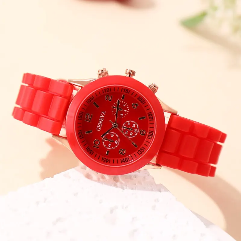 Reloj Mujer 2023 Fashion Women Watches Elegant Red Silicone Quartz Watch Luxury Ladies Clock Gift for Girls Relogio Feminino