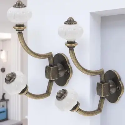 

2 Pcs Zinc Alloy Coat Hooks Retro Wall Hangers Hat Holder Durable Bathroom Kitchen Entrance Decor Hardware Accessories