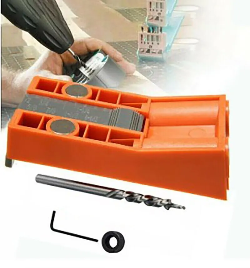 

9MM Woodworking Slant Hole Locator Pocket Drill Set 15 Degree Angle Guide Punch DIY Tools Jig