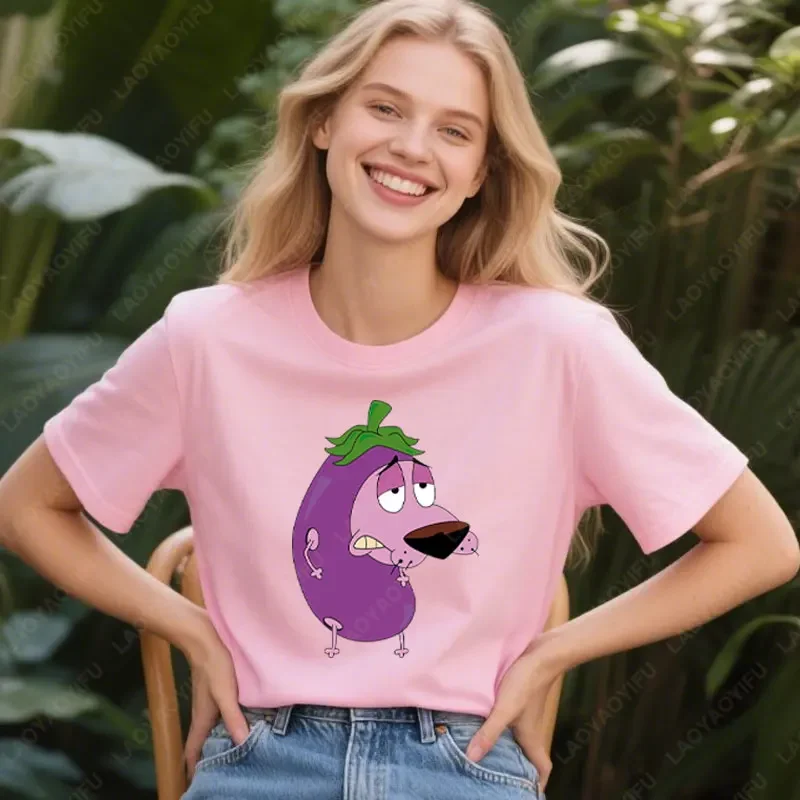 Funny-Short-Sleeve-Tees-Courage-The-Cowardly-Dog-Vintage-Cotton-Casual-Tops-Men-Women-Retro-Trend-Cool-Street-Camisetas-Tshirt