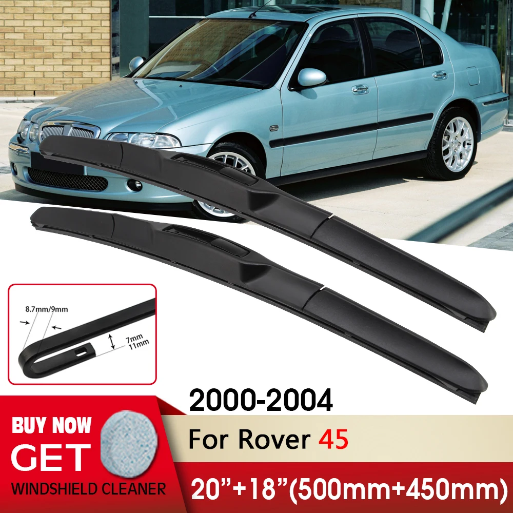 

Car Wiper RHD & LHD Front Wiper Blades 20"+18" For Rover 45 2000-2004 Fit U Hook Arm Windshield Windscreen Front Window