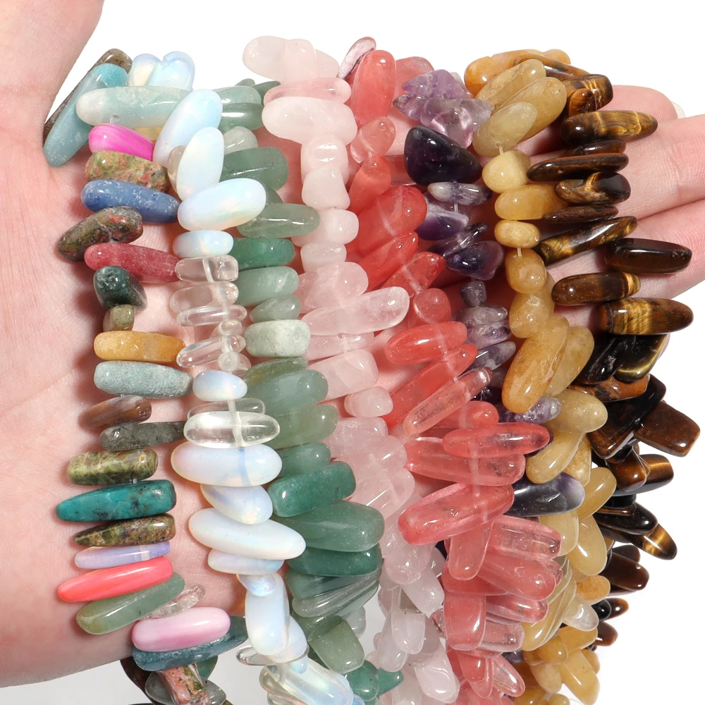 1 Strand 8-25mm Irregular Natural Chips Gravel Stone Teeth Shape Amethyst Tiger Eye Agate Beads For Jewelry Making DIY Supplies view 3