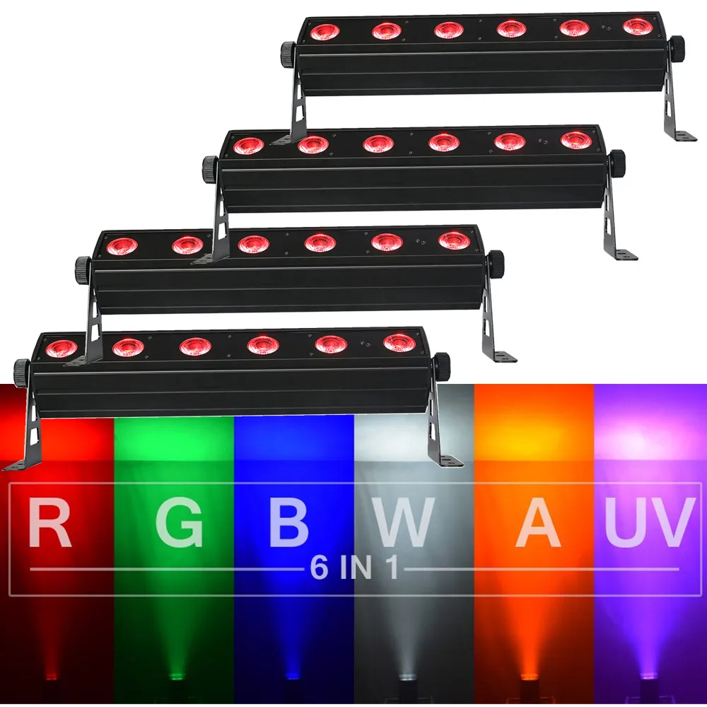 4pcs/lot Wireless Battery powered Disco Bar wall washers 6x15W RGBWAUV 6IN1 LED Wall Wash dj par light