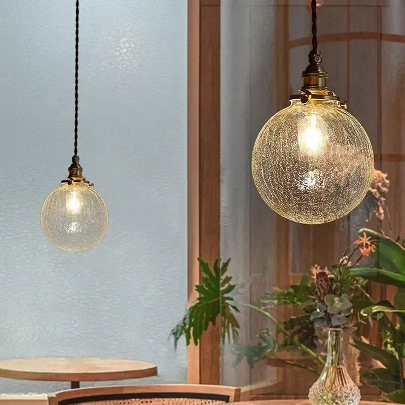 

Pendant Retro Nordic Glass Light E27 Minimalist Transparent Lampshade for Dining Room Restaurant Creative Chandeliers