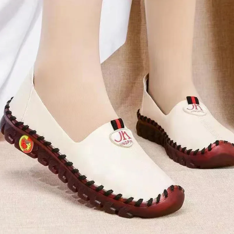 Plus Size 43 Mom Shoes 2024 Autumn New Soft Sole Casual Shoes for Women Fashion Sewing Flat Shoes Platform Shoe Zapatos De Mujer