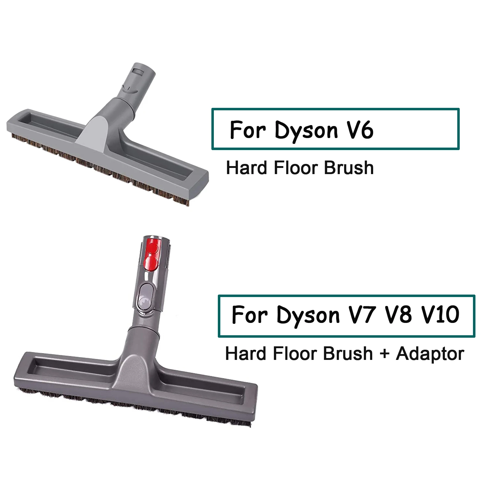 Dyson V6 Hard Floor Brush Head FlatOut Tool & Converter Adapter Compatible with Dyson V7 V8 V10 Vacuum Cleaners Replacement