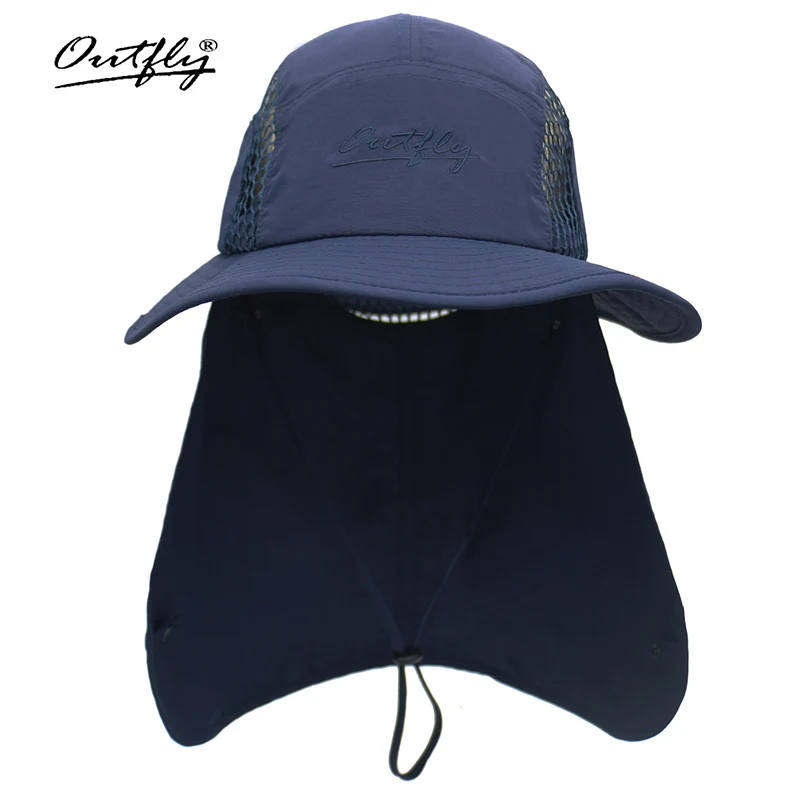 

Outfly Unisex Big Brim Hat UV Neck Protection Bucket Hat Sunscreen Breathable With Neck Flap Fishing Hiking Cap Bonnet