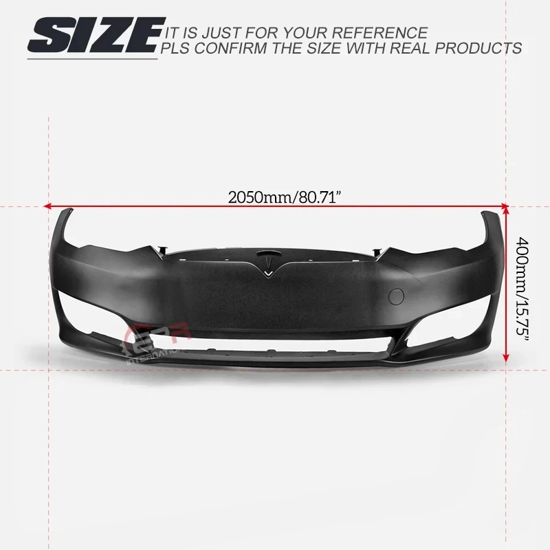 Suitable Car Parts, Polypropylene Front Bumper, Models 14~15, S (Upgrade to Model 16 with Restyling)