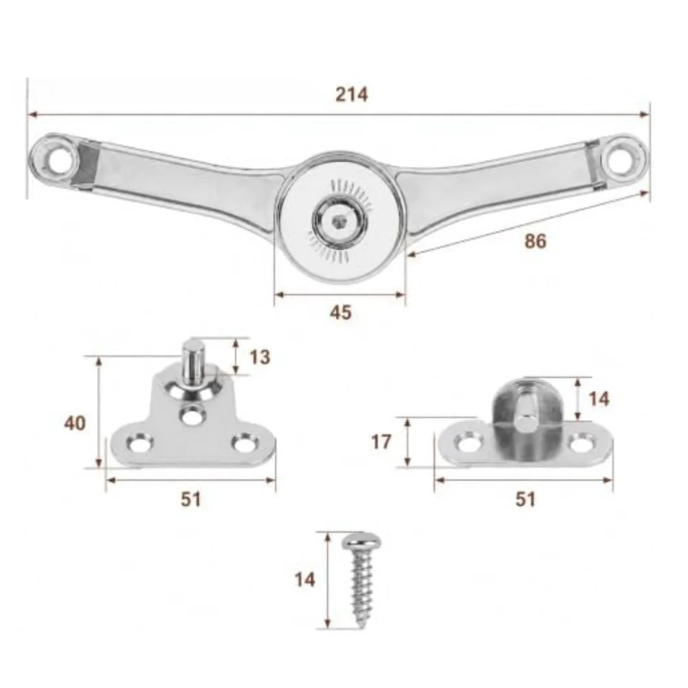 Zinc Alloy For Air Support Rods for Cabinets and Wardrobes 2pcs Adjustable Gas Spring for Door Lift Assistance