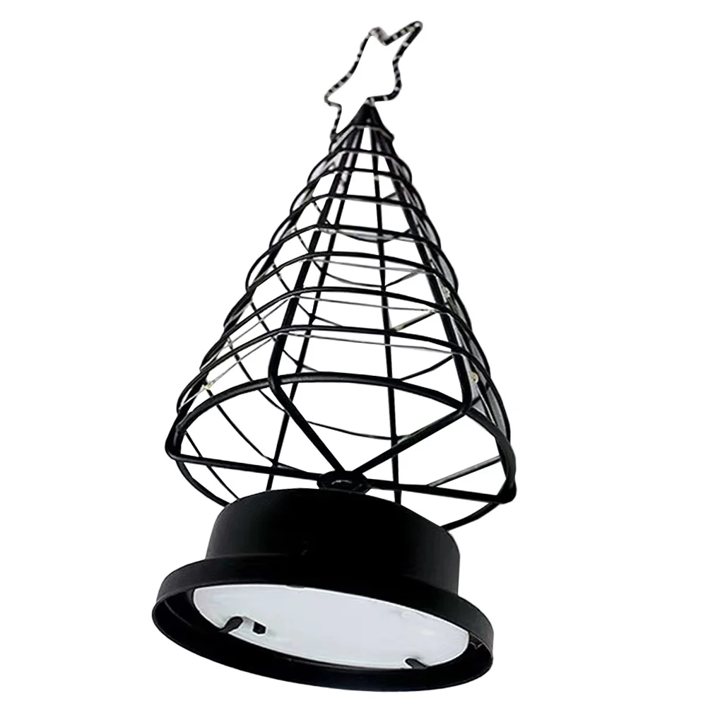 

Christmas Tree Iron Lamp Small Desktop Decoration Bedside Table Light Warm Xmas Tree Ornament for Office Home Party