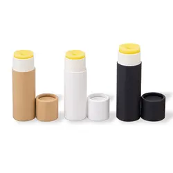 50 Uds. Tubos de realce para bálsamo labial, tubo de papel Kraft, tubo de lápiz labial vacío, envases cosméticos degradables, tubo de pasta desodorante sólido