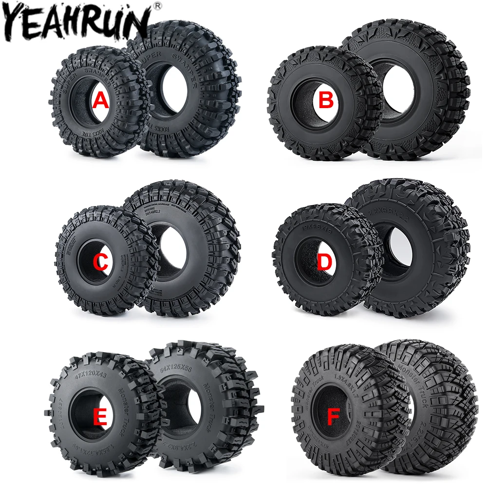 

YEAHRUN 4 шт. 1,9 2,2 дюйма резиновые шины Rock Terrain колеса шины для 1/10 RC гусеничного автомобиля осевые SCX10 Wraith D90 TRX4 TRX6 Запчасти