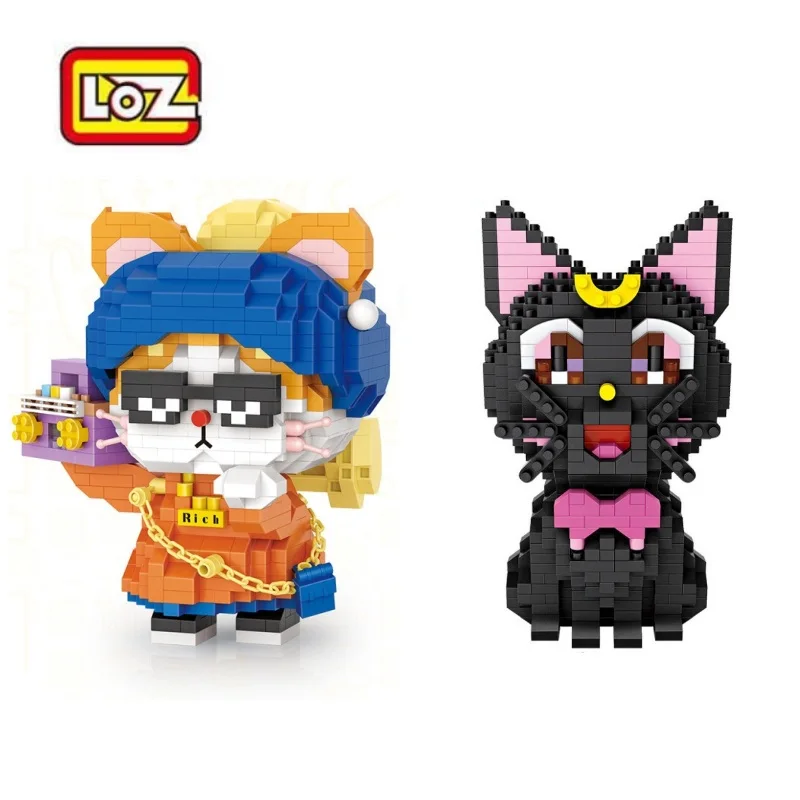 LOZ Mini Blocks Cute Cartoon Cat Educational Toy Anime Collection Small Bricks Brinquedo Fun Gift Girl Present Birthday 9279