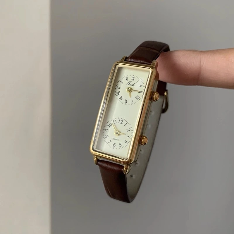 Fashionable Ladies Waterproof Quartz Watch Simple Two-Tone Square Design Dress Watch Gift for Women