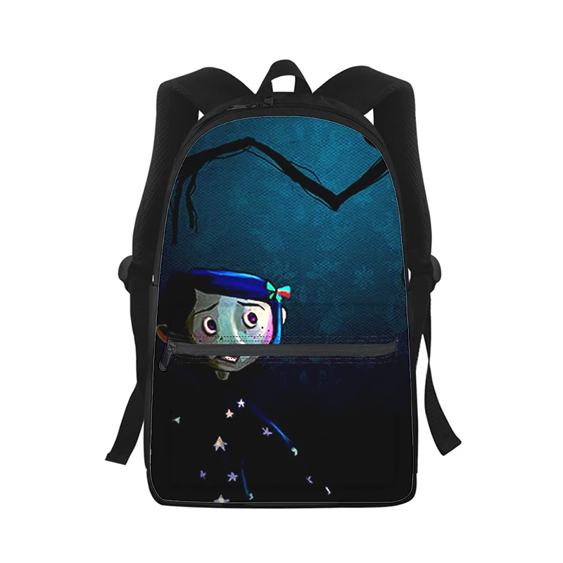 Coraline the Secret Door Men Women Backpack 3D Print Fashion Student School Bag Laptop Backpack Kids Travel Shoulder Bag