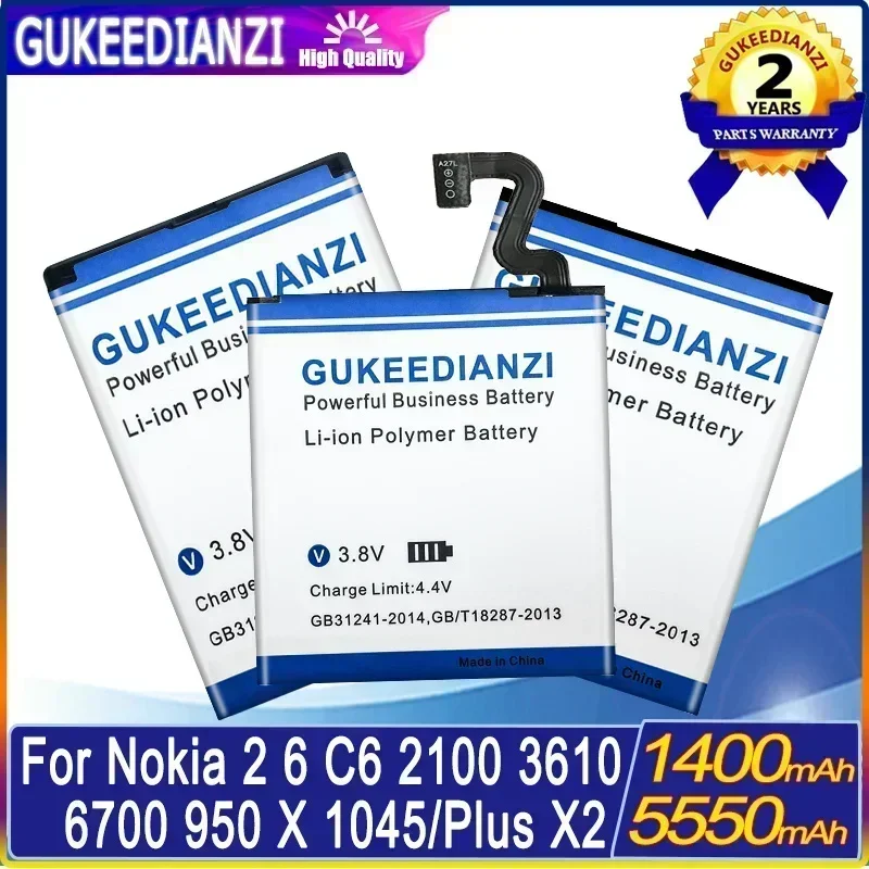 Phone Battery For Nokia 2 X2 X2DS/BV-T5E For Microsoft Lumia 950/BL-6Q 7900 6700 Classic/BLB-2 HE317 BL-4J HE341 BLD-3 BN-01