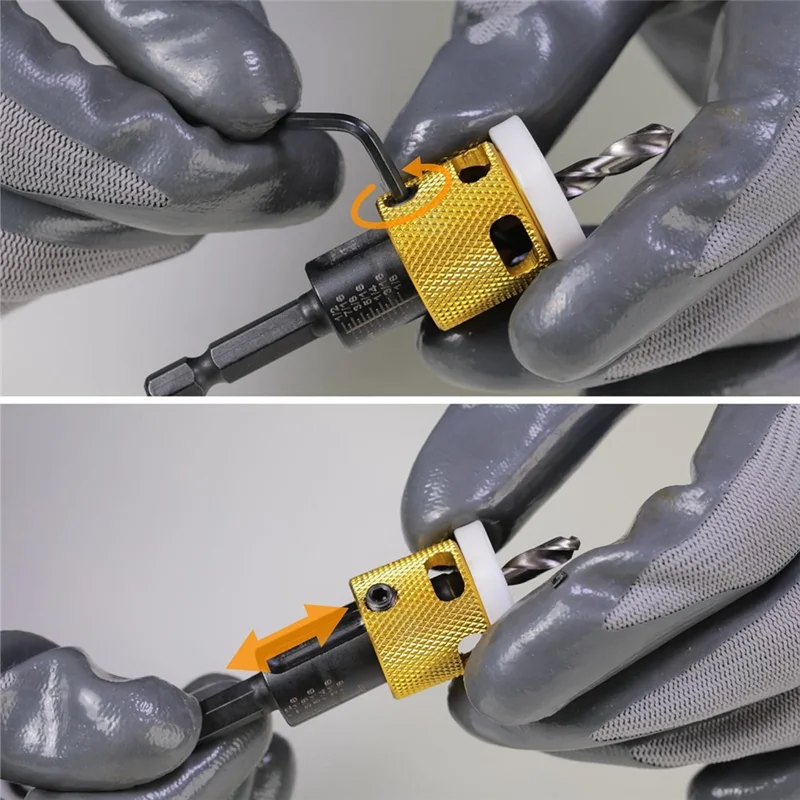 

Набор сверл с зенковкой AEE3 с наконечником и ограничителем глубины трения, быстросменное сверло с зенковкой 1/4 дюйма для дерева, пластика