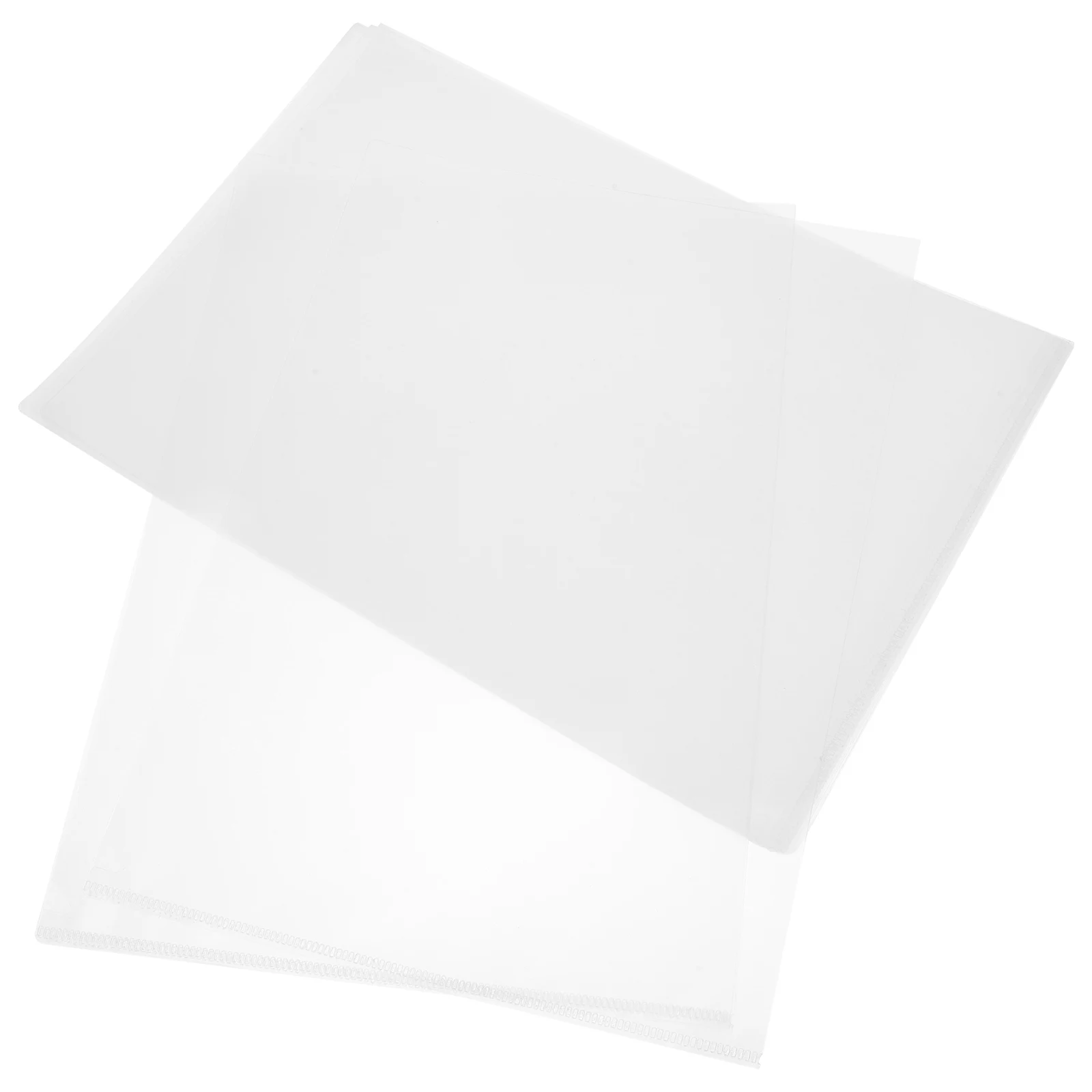 

100pcs A4 File Clear Plastic Document Folder L-Shaped Transparent Folder For Office School Stationery Organizer