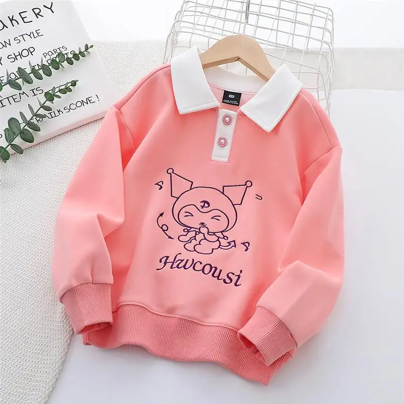 Hot New Hello Kitty Sanrio Girl Shirt Kuromi Kawaii Children Spring Autumn Leisure Time Sweater Hoodie Comic Cartoon Gift