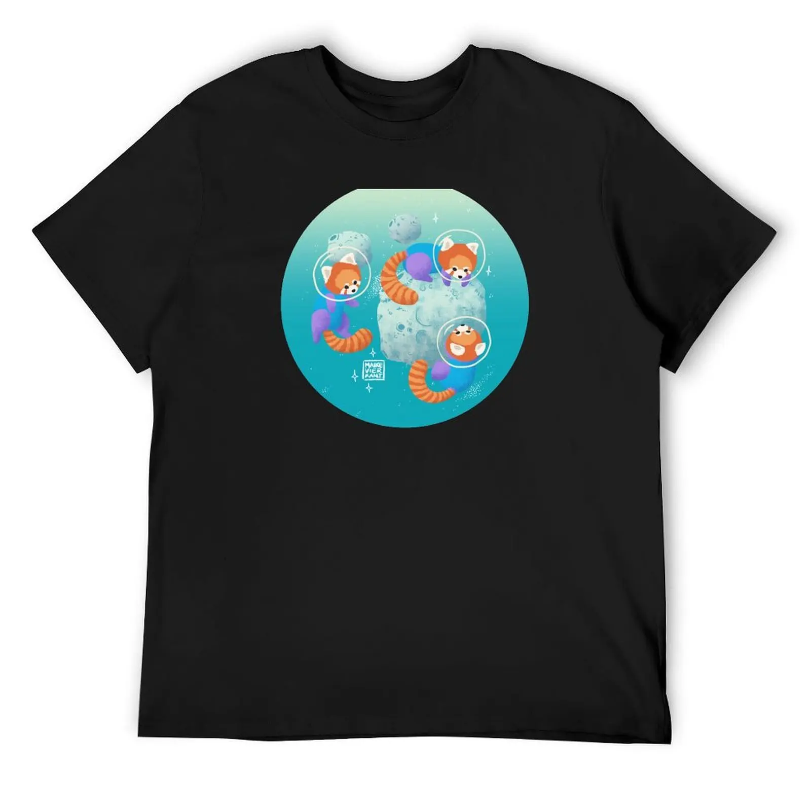 Red Space Pandas in Brighter Skies T-Shirt summer clothes new edition baggy shirts sports fans mens designer clothes