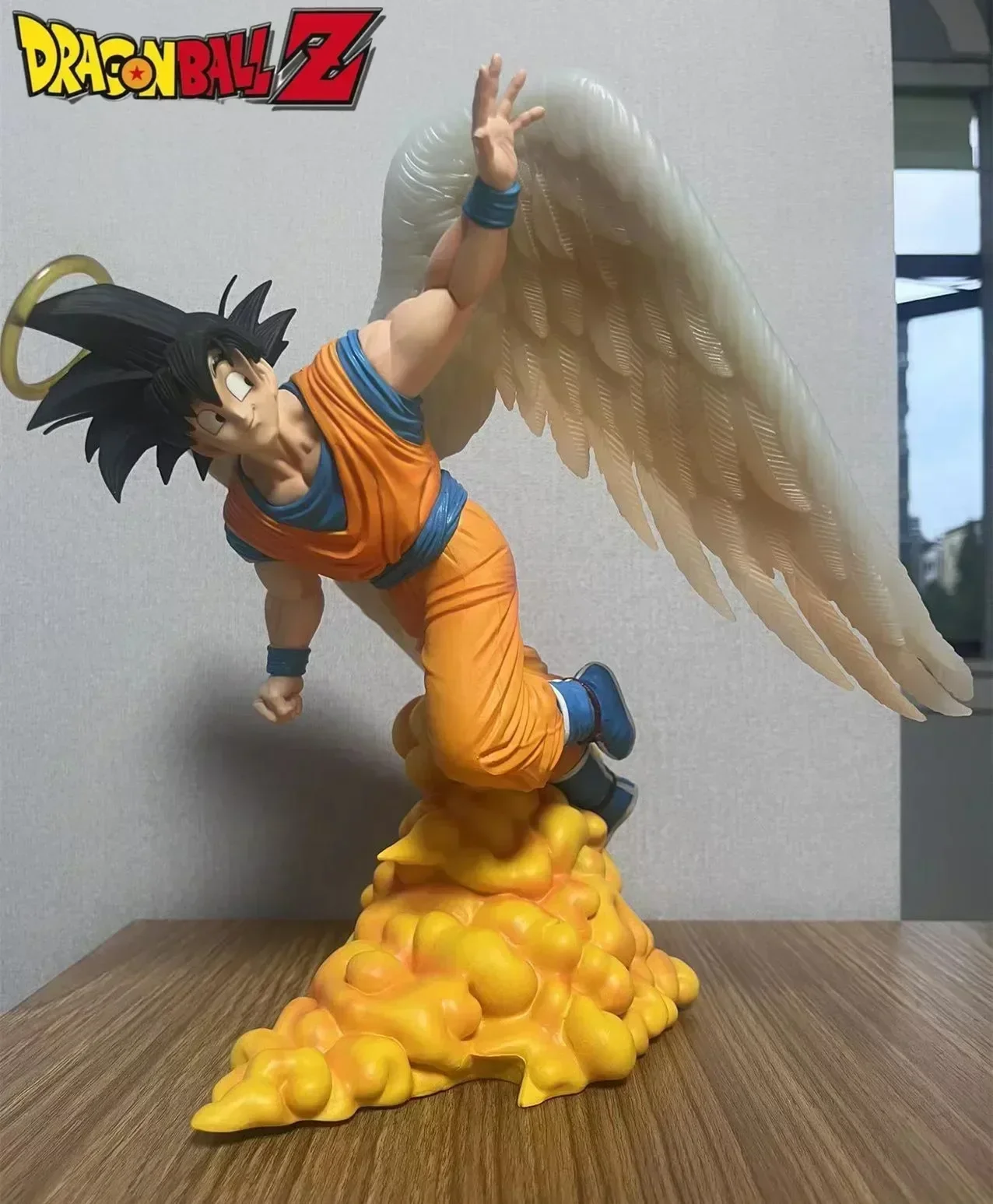 28cm Dragon Ball Z Son Goku Angel Wing Anime Figure Pvc Gk Action Figurine Room Collection Ornament Model Statue Doll Toys Gift