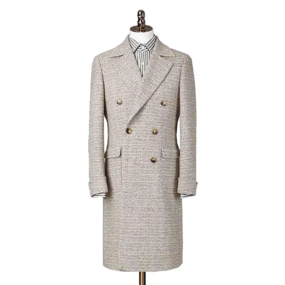 Classic Overcoat Men Suit Slim Fit Winter Long Coat Business Tailor-Made Suits Groom Groomsman Formal Occasions Size Customized