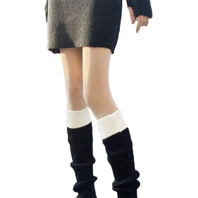 Button Leg Warmers Knee High Socks Boot Cuffs Slouch Socks Women's Knit Leg Warmers