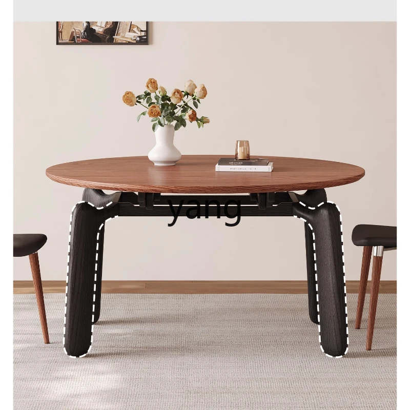 

YHM solid wood folding dining table retractable high-end family small apartment