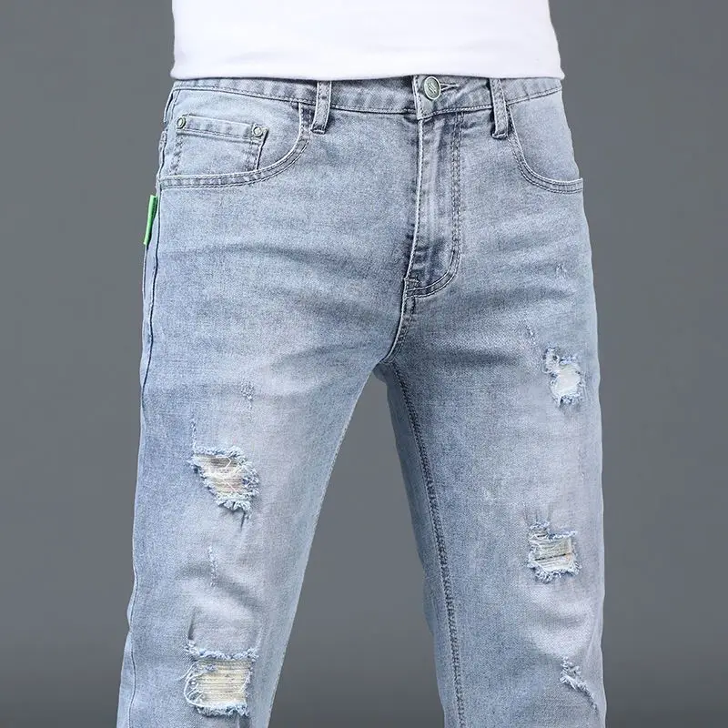 Luxus Sommer Designer Koreanische Klassische Streetwear Cowboy Hosen für Männer Modische und Bequeme Boyfriend Skinny Jeans Männer