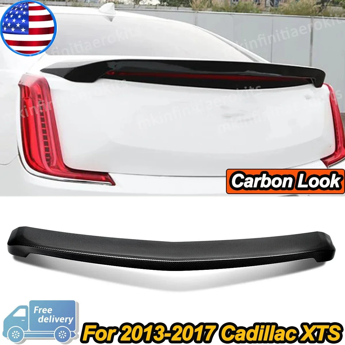 

Carbon Fiber Look V Style Rear Trunk Wing Spoiler For Cadillac XTS 2013-2017