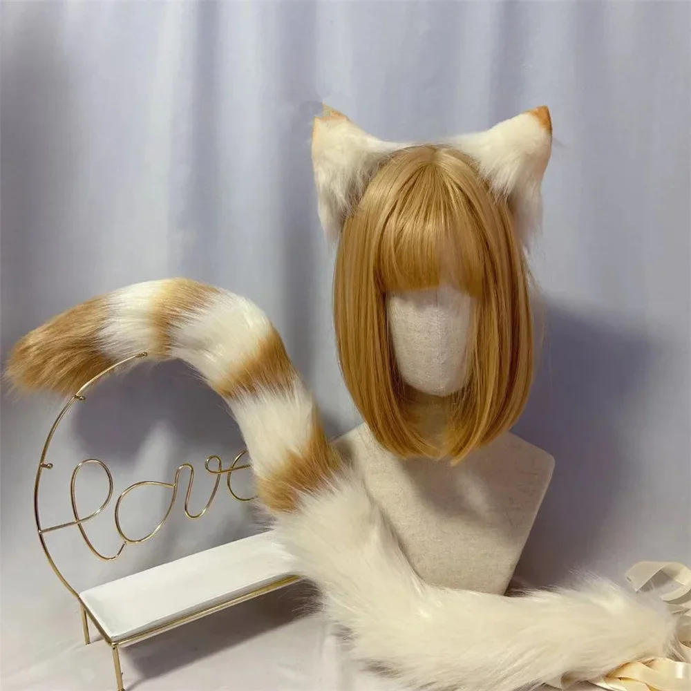 custom-handmade-simulation-animal-cats-ears-hair-hoop-tail-set-cosplay-prop-for-girl-women-halloween-christmas-game-party
