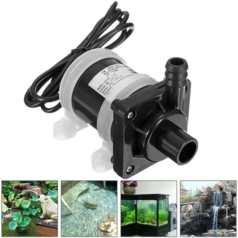 DC12V Brushless Submersible Water Pump 700L/H Quiet Mini Pump for Fountain Solar Water System