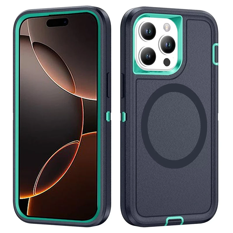 Heavy Duty Military Grade Armor Matte Magnetic Case for IPhone Air 17 16 15 14 Plus Pro Max Anti-Drop Wireless Charging Cover
